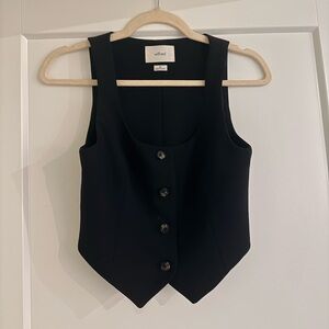 Aritzia Black Buttoned Vest Top